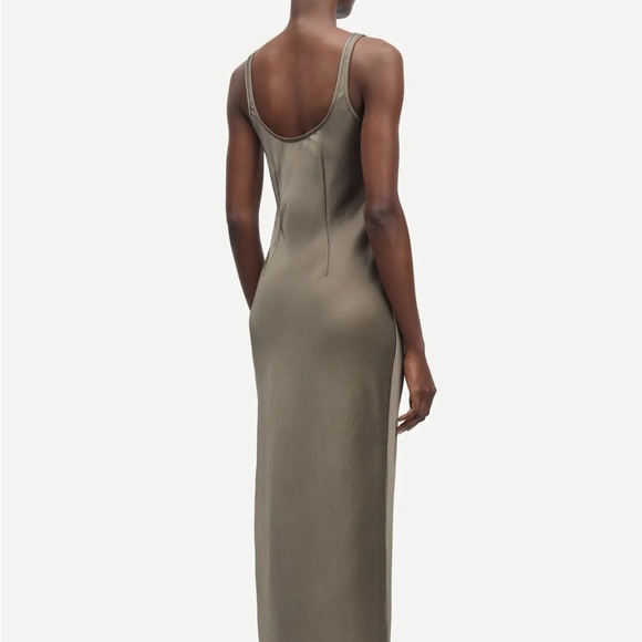 Slip Dress - Samsøe Samsøe Sunna Dress - Lead Gray - Picture 5 of 9